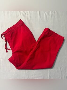 Lauren Ralph Lauren Red Cotton Drawstring Crop Pants 14